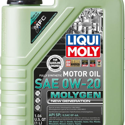 LIQUI MOLY Molygen New Generation SAE 0W-20 | 1 L | Fully synthetic engine oil | SKU: 20436