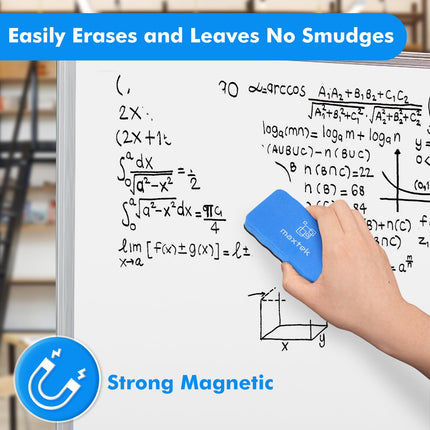 Dry Erase Markers with Magnetic Eraser, Chisel Tip, 4 Count