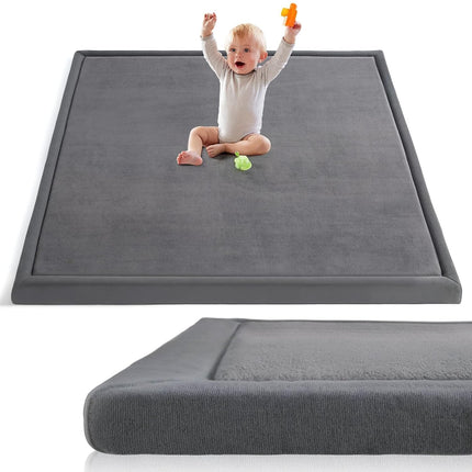 Baby Play Mat for Floor 59"x71" Playpen Mat 1.3" Thick Elasti-Foam Padded Cushioning Non-Slip Playroom Tatami-Style Nursery Mat for Tummy Time & Crawling for Babies Toddlers Infants