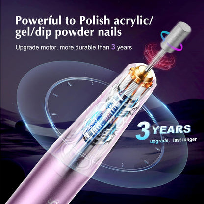 Electric Nail Drill File Professional: for Acrylic Gel Dip - photo 5