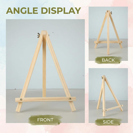 4 Pack 11.8In Tabletop Easel, Wooden Easels for Paiting Adjustable Foldable for Kids, Students, Beginners