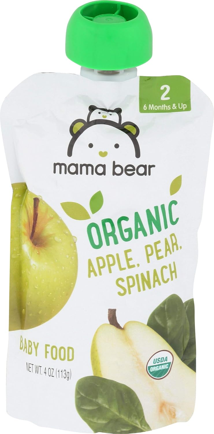 Organic Stage 2 Baby Food, Apple Spinach Blueberry Kale, 4 oz, Pack of 12
