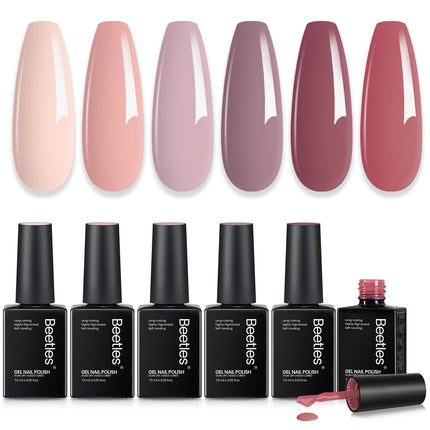 Jelly Gel Nail Polish Set, 6 Colors