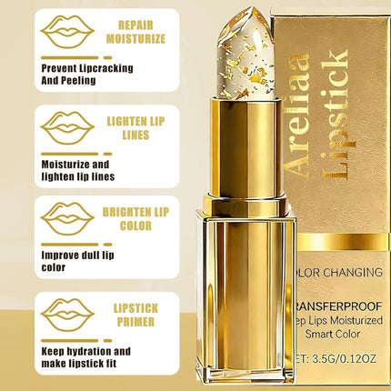 Areliaa Lipstick,Areliaa Signature Lipstick,areliaa skin-adaptive lip stick,Transferproof Color Changing Clear lip stick for Women,Long Lasting 24 Hours Moisturizing (1PCS)