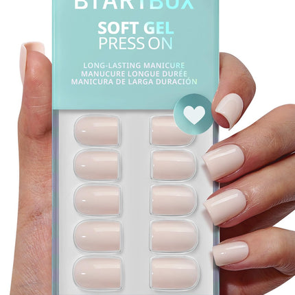 Press On Nails, uñas postizas ovaladas cortas rojo oscuro, 32Pcs kit completo