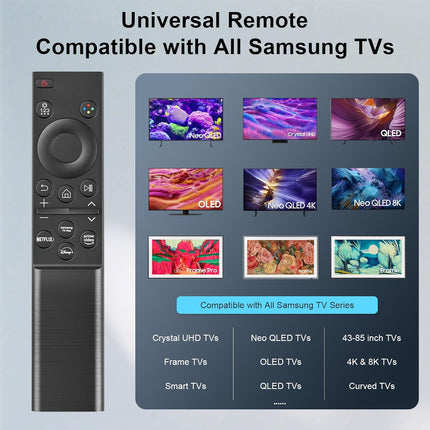 Replacement for Samsung Smart TV Remote Control, Universal Compatible with All Samsung TVs, BN59-01388A for CU7000/DU7200, for 2015-2025 All Crystal UHD, Frame, QLED, OLED, Neo QLED Smart TVs