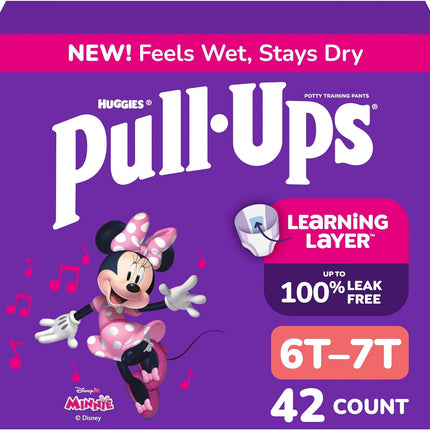 Pull-Ups Girls' Potty Training Pants, Size 6T-7T Training Underwear (55-75 lbs), 42 Count