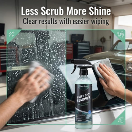 Magic Finish Water Spot Remover for Cars - Professional Mineral Deposit Dissolver for Crystal Clear Glass - Works on Paint and Chrome with Frozen Margarita Scent - 16oz Water Stain Remover for Glass