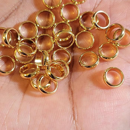 Bead It Wear It Love It 10 Stainless Steel Hair Beads for Loc Braids Twist and Natural Hair, Loc Beads, Dreadlock Hair Accessories, Loc Jewelry (3mm, Gold)