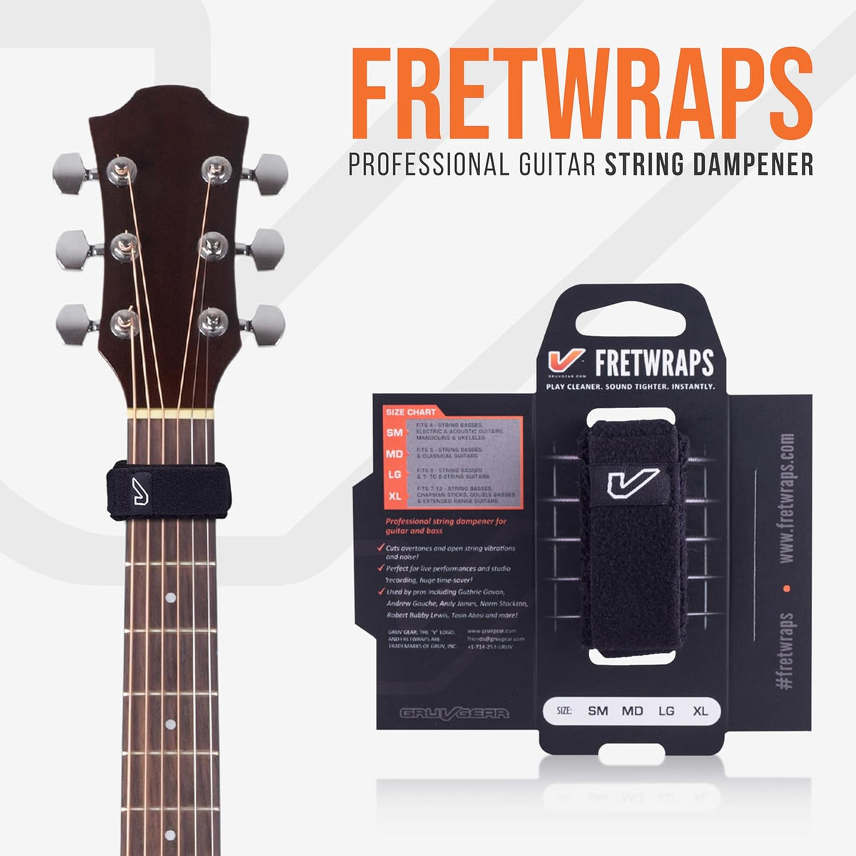 Small Black Fret Wrap & Guitar Mute for 6-String Guitar and 4-String Bass - photo 2