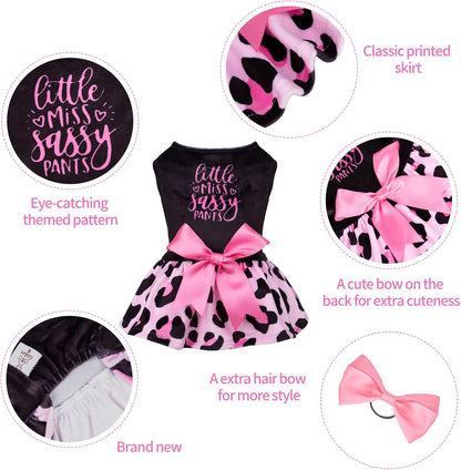 Little Miss Sassy Pants Pink Leopard Velvet Dog Dress - photo 2
