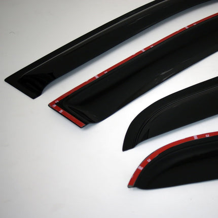Tuningpros WD2-844B Dark Smoke 4 Pcs Set Window Visor (Outside Mount) Deflector Rain Guard Compatible with 2017-2018 Subaru Legacy Sedan