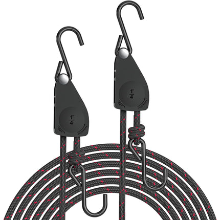 4-Pack 1/8" Rope Hanger, Ratchet Tie Down Strap