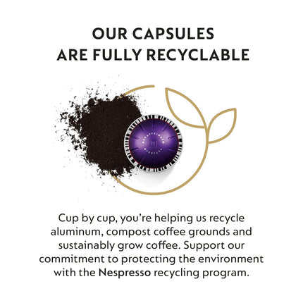 Nespresso Capsules Vertuo, Altissio Decaffeinato, Dark Roast Espresso, 50-Count Espresso Pods, Brews 1.35 oz.