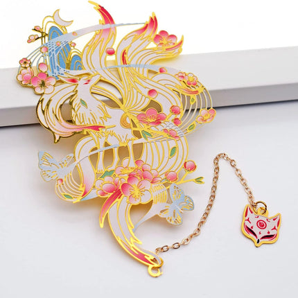 BLBMH Cute Metal Bookmarks for Women Book Lovers Cool Anime Kitsune Book Marks Unique Gifts Christmas Birthday -K4