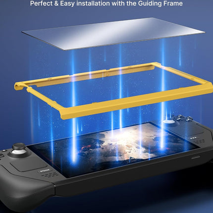 JSAUX 2-Pack Anti Glare Screen Protector for Steam Deck, 9H Hardness Matte Tempered Glass for Steam Deck OLED with Guiding Frame, Scratch Resistant, Comes with Toolkits