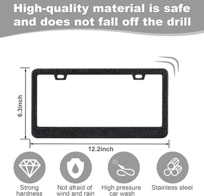 Bling License Plate Frames for Women, Sparkly Rhinestone Diamond - photo 2