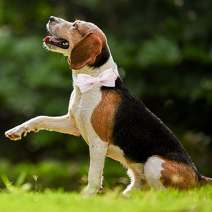 Pink Adjustable Dog Collar with Bowtie and Metal Buckle - photo 4