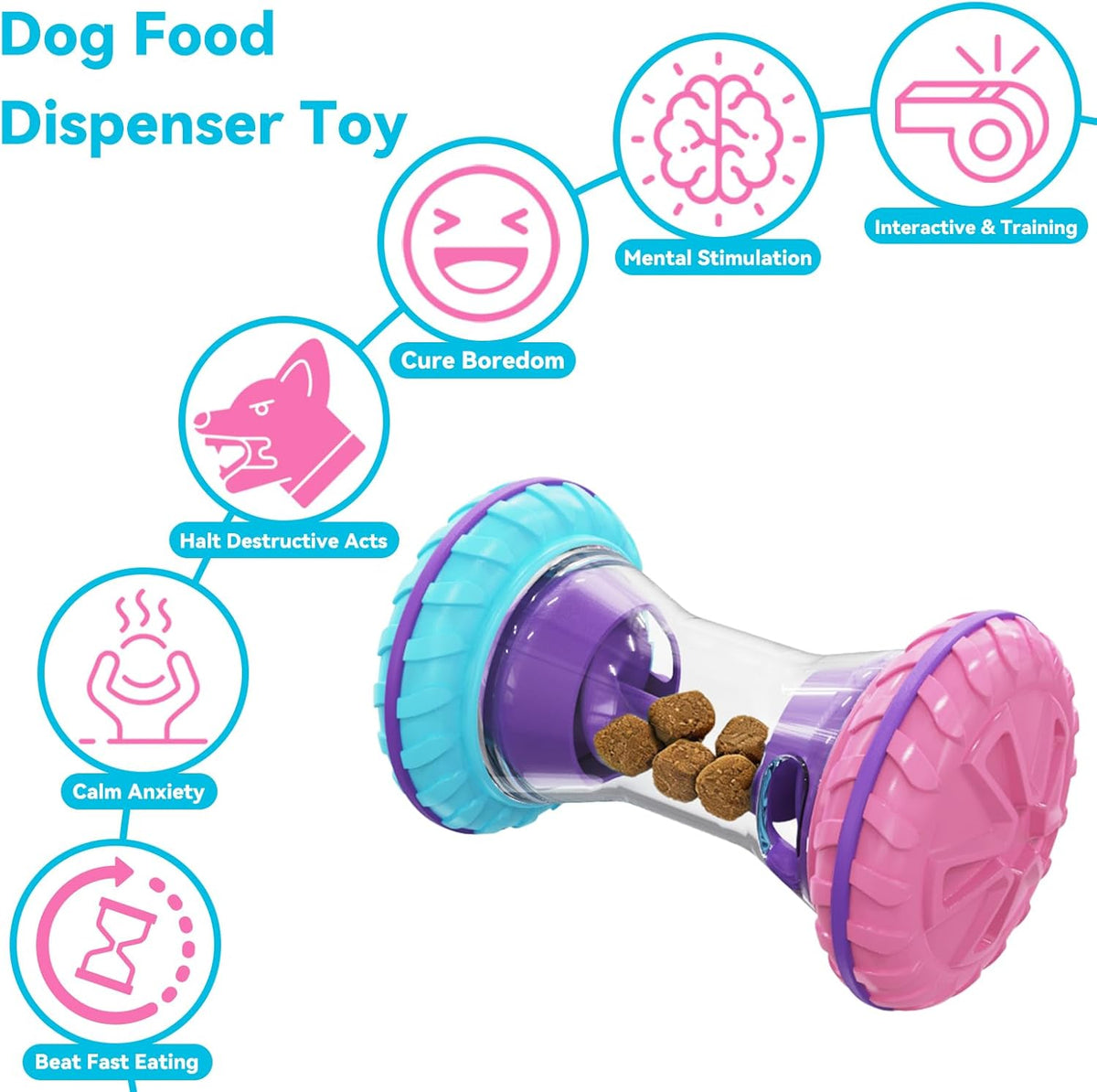 Interactive Dog Puzzle Toy with Adjustable Treat Dispensing Slow Feeder - photo 4