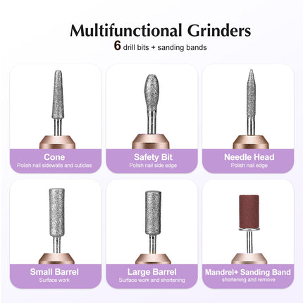 C40 Electric Nail Drill, Precise Speed Dial, Purple