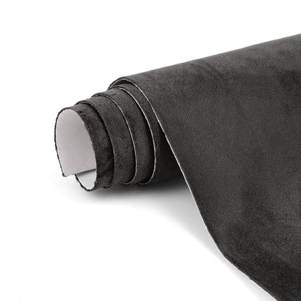 Película autoadhesiva de gamuza negra - 17x70 inch para interiores de auto - microfibra y cuero sintético autoadhesivos, film interior elástico para auto y decoración del hogar