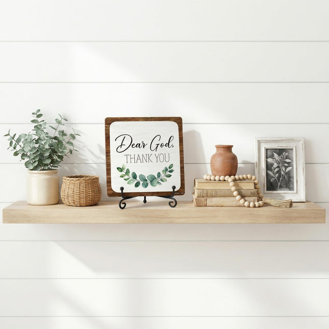 Farmhouse Decor Living Room Shelf Decor, Rustic Home Accent Sign - photo 2