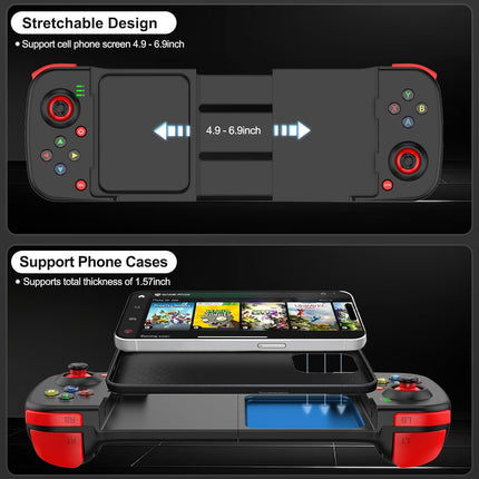 arVin Mobile Gaming Controller for Android iPhone iOS PC, Bluetooth Phone Controller for iPhone 17/16/15/iPad/Galaxy S25/S24/Tablet, Wireless Gamepad Joystick Play CODM/Genshin/Roblox-with Back Button