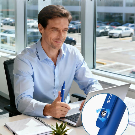 GX3 Blue Gel Pens, 6Pcs Quick Dry Smooth Writing Pen with 3 Refills