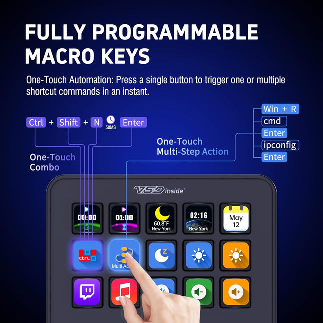 Macro Keypad, Stream Controller Deck Gaming Streaming Shortcut