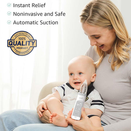 GROWNSY Nasal Aspirator for Baby, Electric Baby Nose Sucker with Larger Suction Chamber and More Powerful Suction, Automatic Nose Cleaner with Music and Light Soothing Function