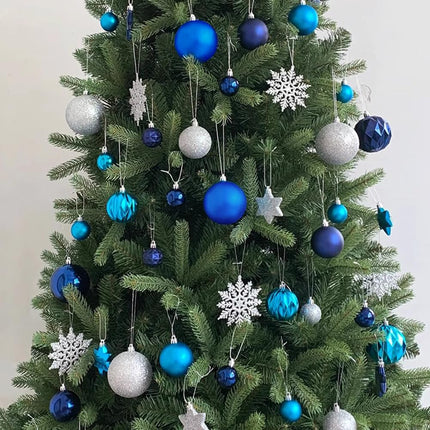 2.36''/60mm 34ct Christmas Ball Large Ornaments Party Decorations Shatterproof Festival Pendant Hangings for Xmas Tree Decor (60mm, Dark Blue)