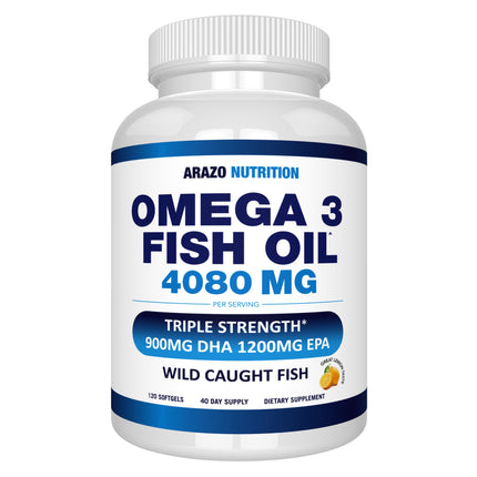 Sports Research Triple Strength Omega-3 Fish Oil 1250mg 180 softgels front bottle