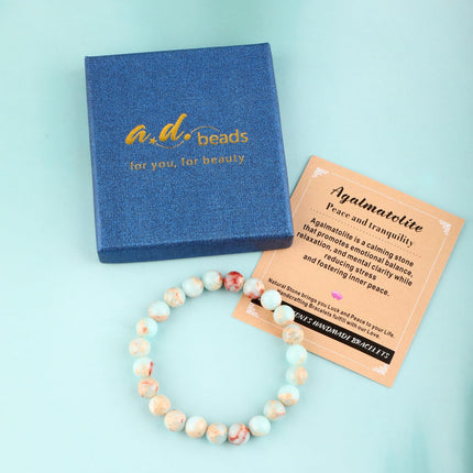 AD Beads 4mm6mm8mm10mm Handmade Bracelet - Natural Gemstone for Peace and Tranquility - Meditation, Yoga, Healing and Energy Gift for Unisex