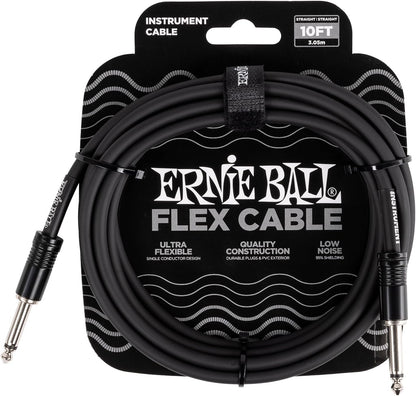 Flex Instrument Cable Straight/Straight 10ft - Black