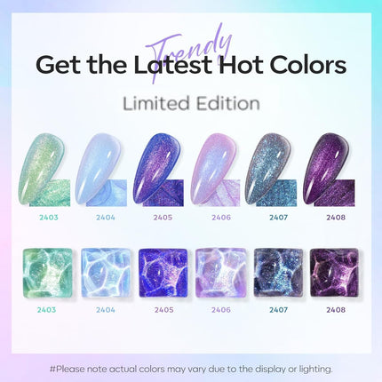 modelones Gel Nail Polish Set- 6 Colors 2026 Mothersday Chameleon Aurora Shimmer Glitter Gel Polish Kit Blue Green Purple Nail Gel Polish Soak Off LED Nail Lamp Nail Art Gel Kit DIY Salon Gift