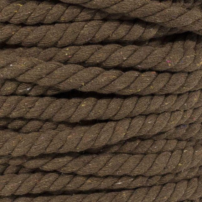 Super Soft 3 Strand Twisted Cotton Rope (Brown, 1/2 Inch x 10 Feet)