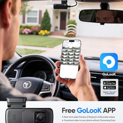 Seventour Mini 2K Dash Cam Front for Cars, Dash Camera for Cars, Dashcam Built-in WiFi with APP Control, 170°Wide Angle, WDR, 24H ParkingMode, Night Vision, G-Sensor, Includes 32GB Card