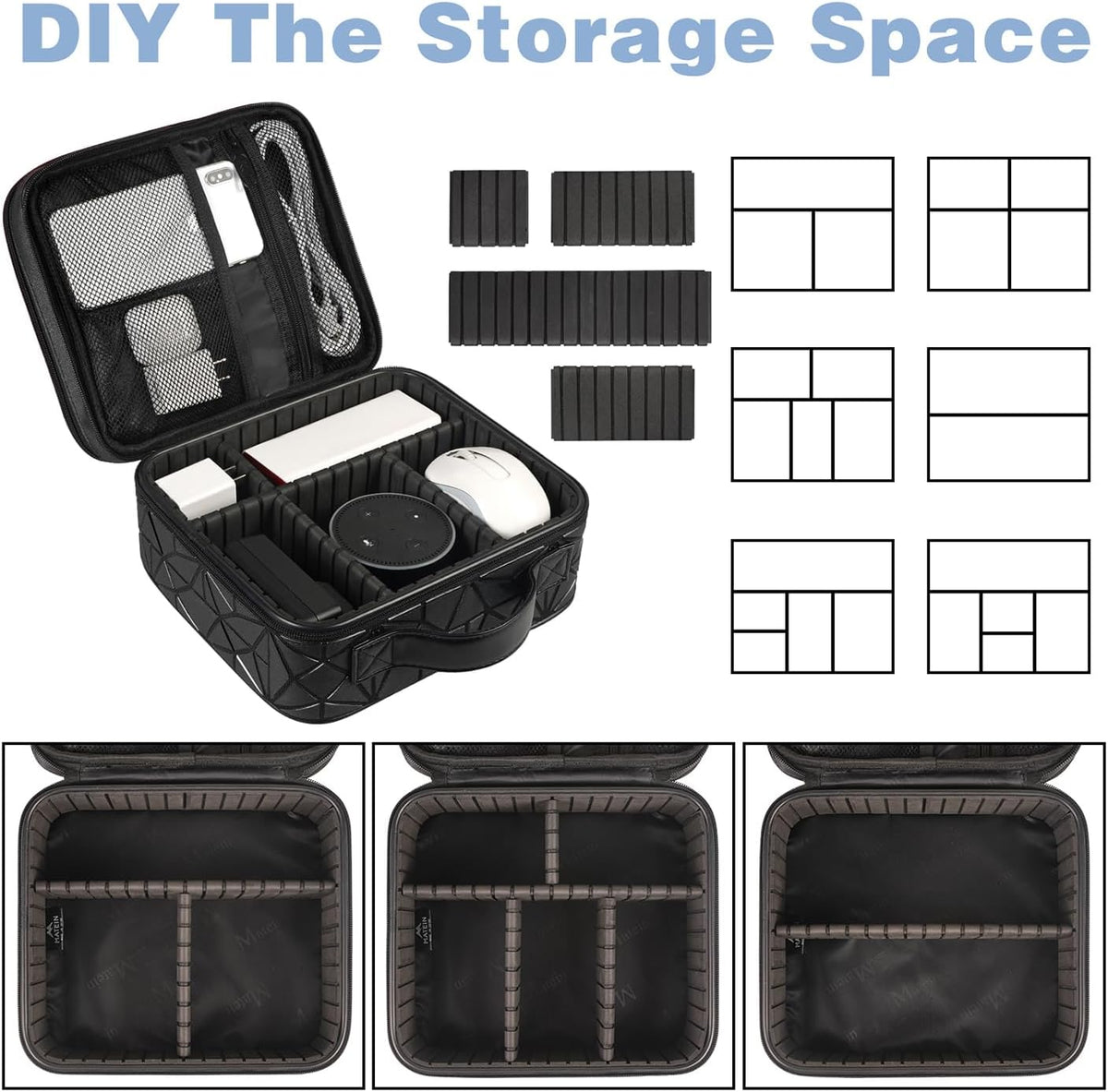 Cord Organizer Case with Adjustable Divider, DJ Cable File Bag for DJ Gear, Sound Instrument and Music - photo 3