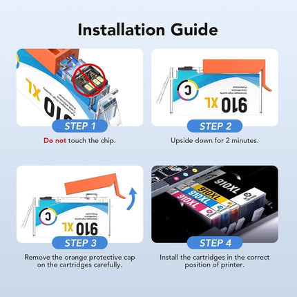 910XL Ink Cartridges Combo Pack Replacement for HP Ink 910 XL Color and Black Compatible with OfficeJet Pro 8020 8025 8028 8035 8030 8010 8015 8018 8022 Printers