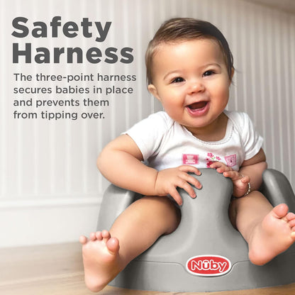 My Floor Seat Portable Baby Chair with Soft Foam Cushion, Safety Harness, and High Back Design - 4+ - photo 2