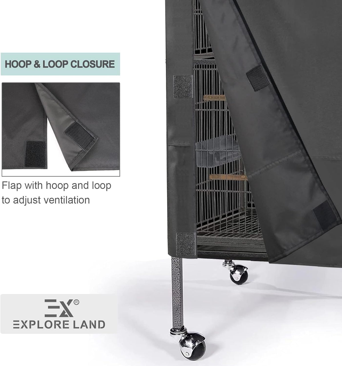 Universal Black Pet Cage Cover, Large - photo 5