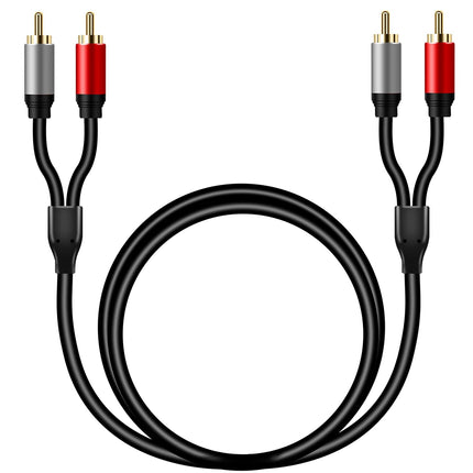 Tan QY 2RCA to 2RCA Cable 10ft, Gold-Plated 2 RCA Male to 2 RCA Male Stereo Audio Cable for Home Theater, HDTV, Gaming Consoles, Hi-Fi Systems (10Ft/3m)