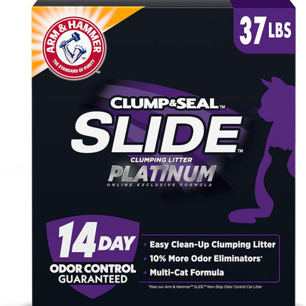 Platinum Multi-Cat Clumping Cat Litter, 14-Day Odor Control, EZ Clean Technology, 37 lbs – No Scrubbing, Powerful Odor Eliminator