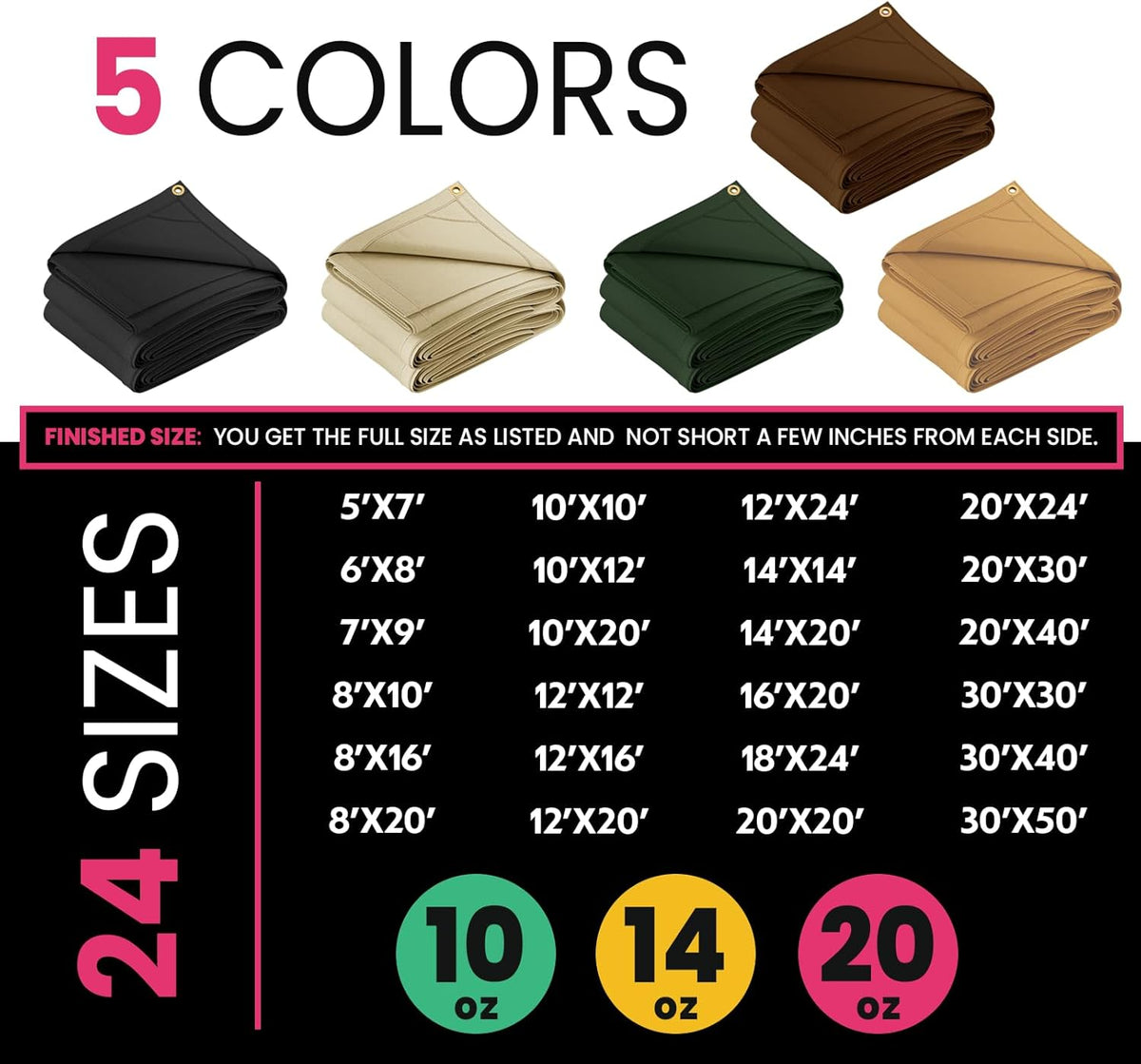 Extreme Heavy Duty 20 OZ Water Resistant Canvas Tarp - photo 4
