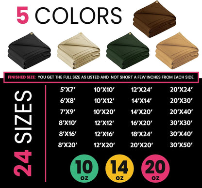 Extreme Heavy Duty 20 OZ Water Resistant Canvas Tarp - photo 4