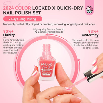 6pcs Ombre Nail Polish Sets: Charm Pink Blue Gold Purple Pearl Summer Fingernail Polish Colors Air Quick - photo 3