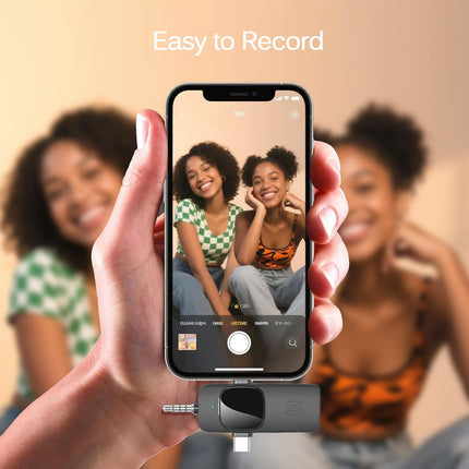 Wireless Lavalier Lapel Microphone for iPhone, iPad, mini Video Recording Mic for Interview Video Podcast Vlog YouTube & Livestream, Noise Reduction, Plug & Play (3-in-1 Port)