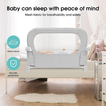 NUTIKAS Baby Bed Rail Guard for Toddlers - 35.1" Toddler Bed Side Rails for Crib, Twin, Full, Queen Bunk Size Bed Swing Down Bedrail Extral Tall Child Safety Side Railing Guards for Kids
