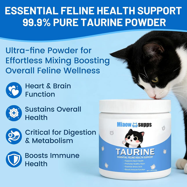 Taurine Powder for Cats, Immune Support, Boost Energy & Vitality