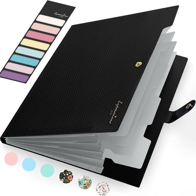 Letter Size Expanding Accordion File Folder with Labels